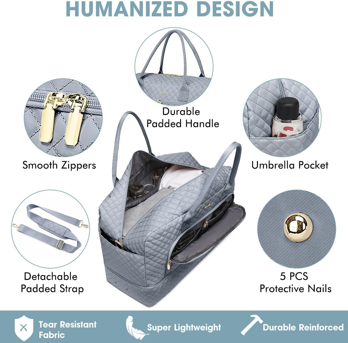 Large Women Travel Duffle Bag, Weekender Bags for Women with Shoe Compartment, Carry on Overnight Bag with Toiletry Bag, Gym Duffel Bag with Wet Pocket, Hospital Bags for Labor and Delivery 3 PCS Set