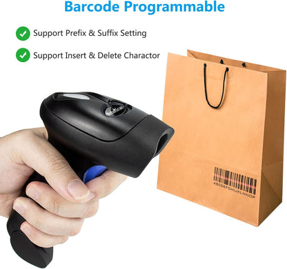 NetumScan Bluetooth 1D Bar Code Scanner, 3 in 1 Automatic Wireless Barcode Scanner Handheld USB CCD Barcode Reader for Store, Warehouse POS, Computer, Tablet, iPhone, iPad, Android