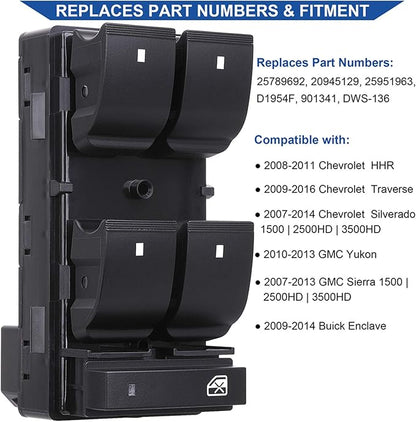 AiYiGu Driver Side Power Window Switch & 3 Pcs Passenger Window Switches