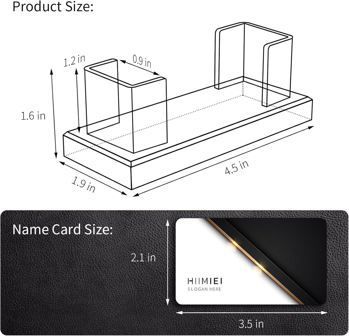 HIIMIEI Business Card Holder Acrylic: 8 Pack Business Card Display for Desk - Clear Business Card Stand for Office Reception Event Conference Room Desktop
