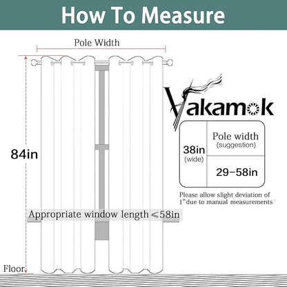 Yakamok Aqua Blackout Curtains for Bedroom, Grommet Thermal Insulated Room Darkening Blackout Drapes for Living Room, Set of 2 Panels (38 x 84Inch, Aqua)