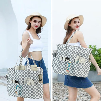 Bluboon Waterproof Beach Tote Pool Bags for Women Ladies Extra Large Carry On Bag With Wet Compartment for Weekender Travel