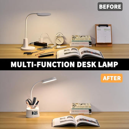 Led Desk Lamp with Pen Holder, Touch Lamps