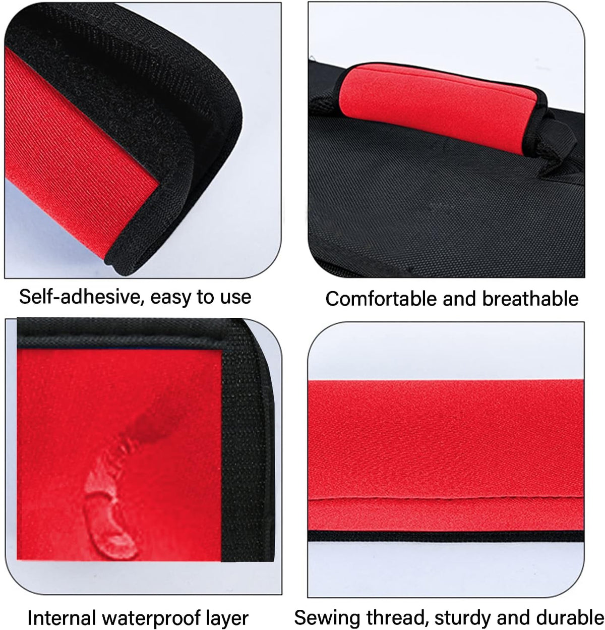 2 Pack Luggage Handle Wraps for Suitcase, Bright Color Comfort Soft Handle Covers (Red)