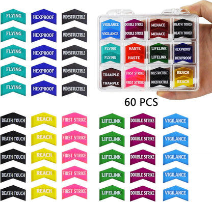 SIXPOINTS 122Pcs MTG Dice Counters Keyword Counters Life Counter 1/+1 counters Commander Buff Tokens 6 Sided Dice Set for Magic The Gathering, MTG, TCG, Card Games Accessories (B-122PCS/SET)