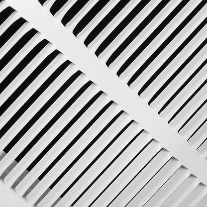 HVAC Premium 8" X 8" Steel Return Air Filter Grille for 1" Filter - Fixed Hinged - HVAC DUCT COVER - Flat Stamped Face - White [Outer Dimensions: 10 5/8"w X 10 5/8"h]