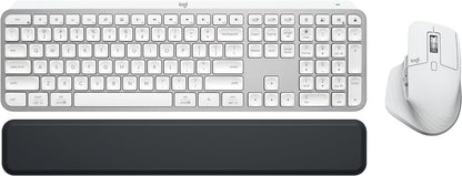 Logitech MX Master 3S Keys S Combo - Performance Wireless Keyboard and Mouse with Palm Rest, Customizable Illumination, Fast Scrolling, Bluetooth, USB C, for Windows, Linux, Chrome, Mac - Pale Grey