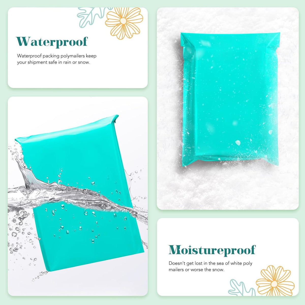Fuxury 500 Pcs Large Poly Mailers 19x24 Inch, Bulk Shipping Bags for Clothing, Strong Adhesive Shipping Envelopes for Small Business Suppliers,Waterproof Mailers Poly Bags Mailing Envelopes Teal