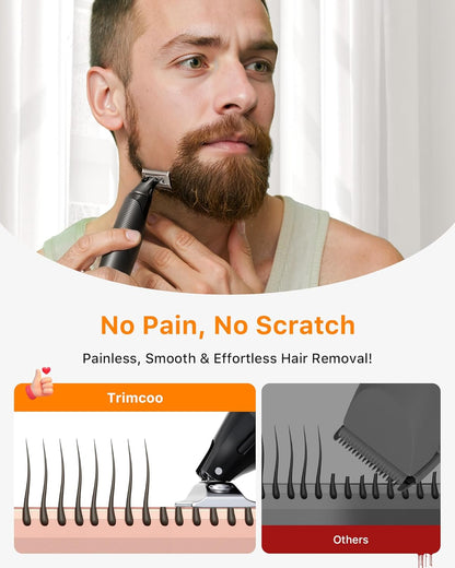 [2025 Upgraded] Body & Nose Hair Trimmer Kit, [All-in-One] Travel Beard Electric Shaver for Men, USB-C Fast Charging, Rechargeable Painless Razor Cordless Waterproof Wet/Dry, Black(Solo)