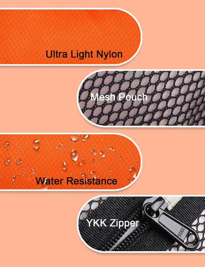 GOX Small Travel Toiletry Bag, Dopp Kit Case For Men, Multifunction Organizer Pouch (Orange/Grey)
