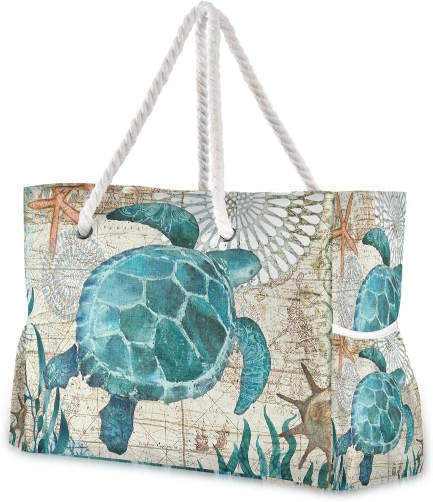 senya Large Beach Shoulder Bags Canvas Tote Water Resistant for Gym Travel Daily