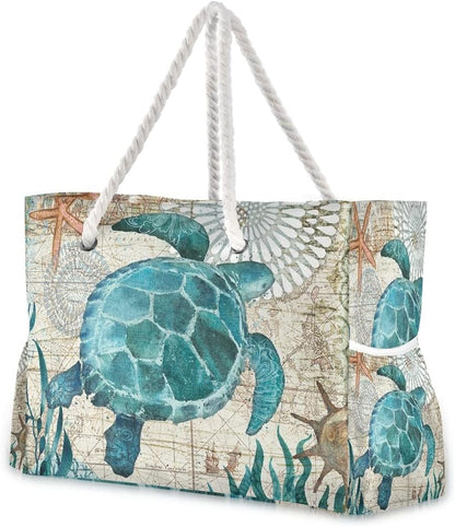 senya Large Beach Shoulder Bags Canvas Tote Water Resistant for Gym Travel Daily