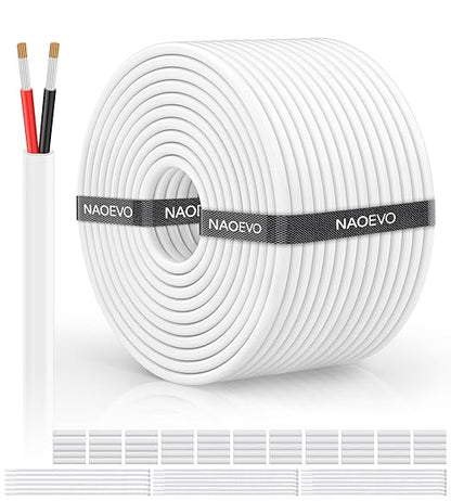 NAOVEO 18 Gauge Wire 2 Conductor Electrical Wire, 18 AWG Stranded PVC Tinned