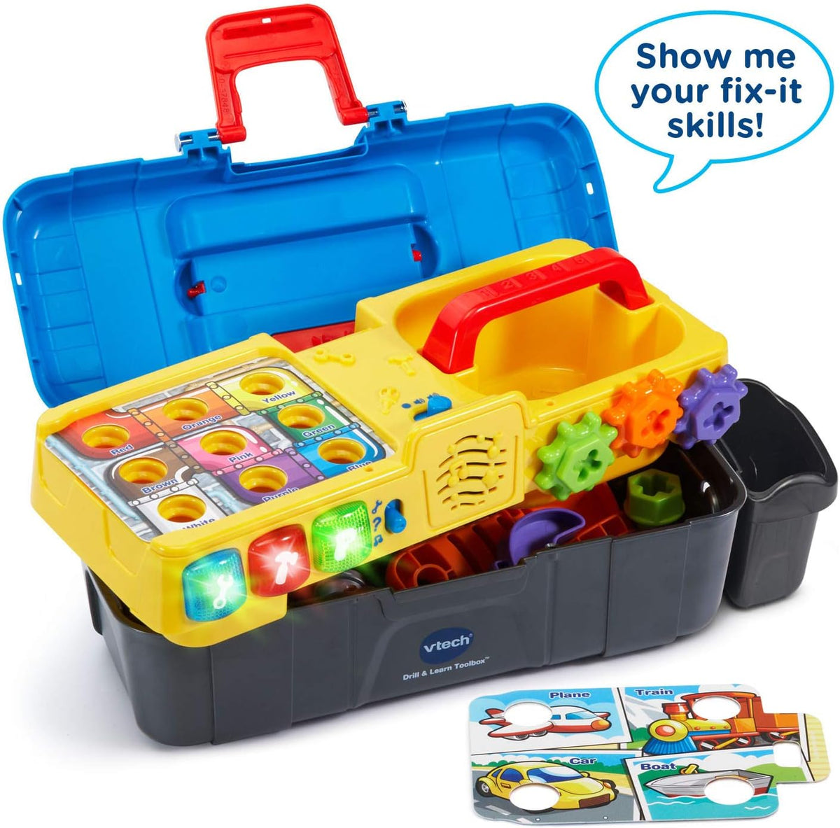VTech Learning Drill and Toolbox for Toddlers, Includes Electronic Fix-it Tray and Working Drill, Ages 3+