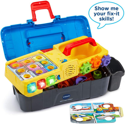 VTech Learning Drill and Toolbox for Toddlers, Includes Electronic Fix-it Tray and Working Drill, Ages 3+