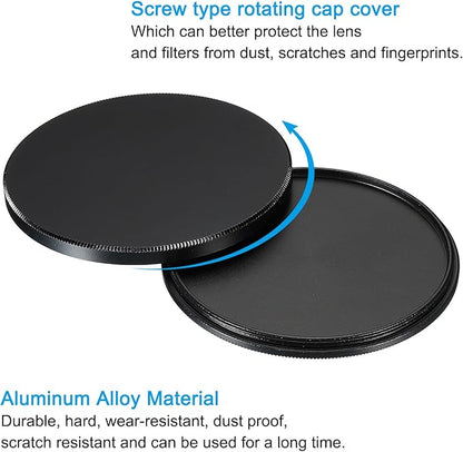 PATIKIL 67mm Lens Cap, 2 Pack Camera Lens Cap Cover Universal Front Metal Lens Filter Stacks Cap Protective Case for 67mm Camera Circular Polarizing Fader ND Filter, Black
