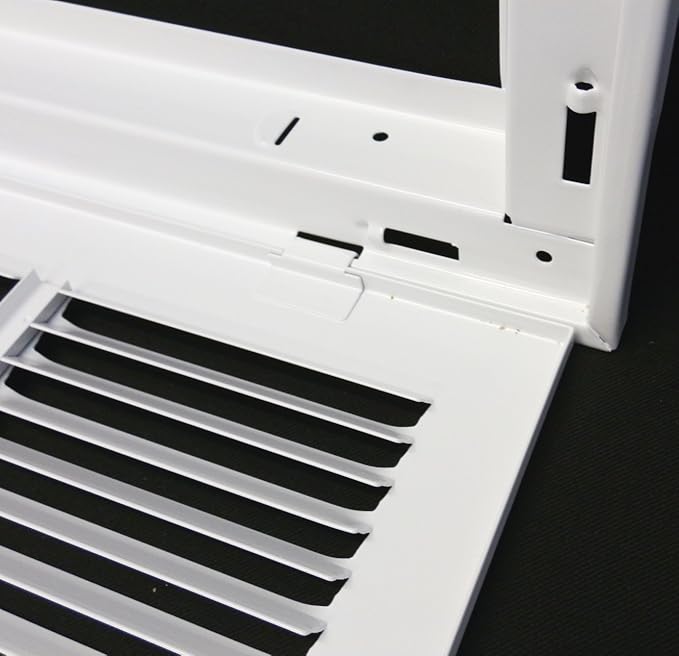 HVAC Premium 26 x 8 Duct Opening Steel Return Air Filter Grille, for 1-inch Filter, Removable Door, Flat Stamped HVAC Vent Cover Grille, Outer Dimensions 28.5 x 10.5