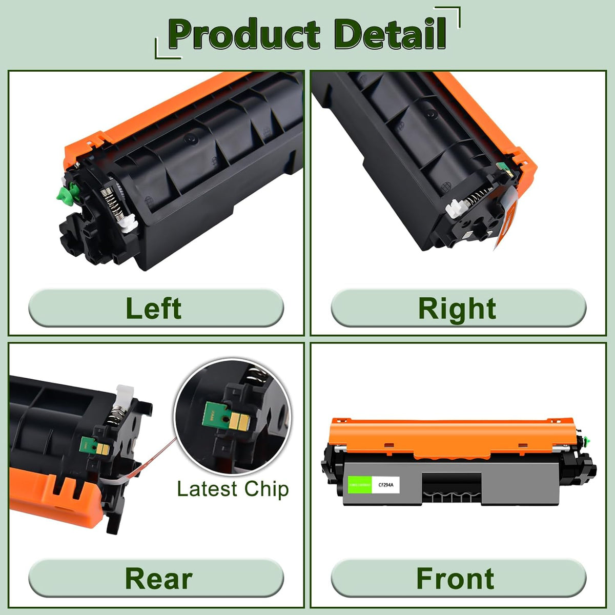 greencycle CF294A Toner Cartridge Replacement Compatible for HP 94A Black Toner Cartridge Work with Laser Jet Pro M118dw MFP M148dw M148fdw M149fdw Printer Ink Cartridge(4PCS)