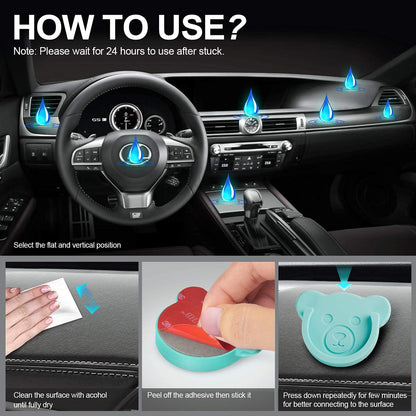 TOPGO Socket Car Mount for Phone Holder Cute Bear Style Silicone Grip Stand with Phone line Clasp for Collapsible Socket User Used on Dashboard, Home, Office, Kitchen, Desk, Wall (Color) 3 Pack