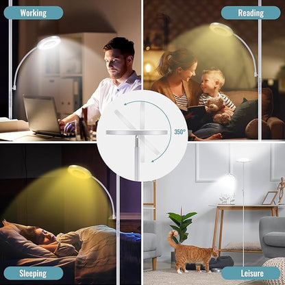 marctronic Silver Gray Floor Lamp, 42W 4000LM Super Bright LED Lamp