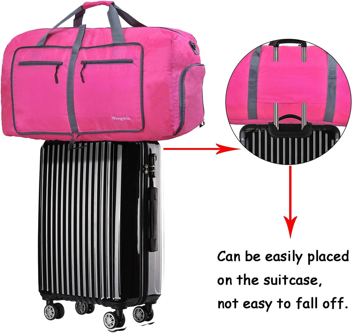 Woogwin Travel Duffel Bag Large Foldable Waterproof Overnight Bag for Beach Swim Bags Pool Sports Gym