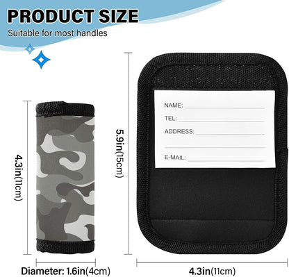 Light Black Camouflage 2 Pack Luggage Handle Wraps Covers for Suitcase Identifiers Bag Tags Travel Accessories