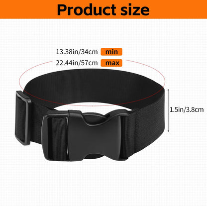 Luggage Straps for Suitcases TSA Approved, Straps with Buckles, Adjustable Luggage Connector Straps for Suitcases - Connect 3 Luggages, Fanny Pack Extender Strap (2pcs Black)