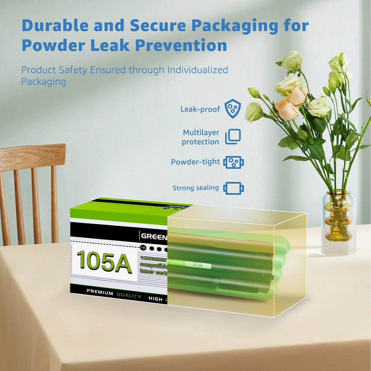 greencycle 105A Compatible Black Toner Cartridge Replacement for HP 105A 105 W1105A 1105A High Yield to use for Laser MFP 137fnw 135a 135w 107a 107w Printer (10-Pack, 3000 Pages)