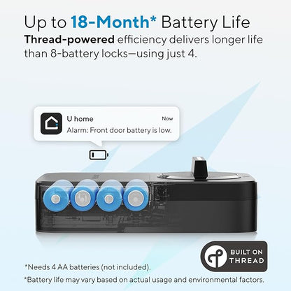 ULTRALOQ Bolt Smart Lock, Built-in Wi-Fi, Matter Over Thread, Works