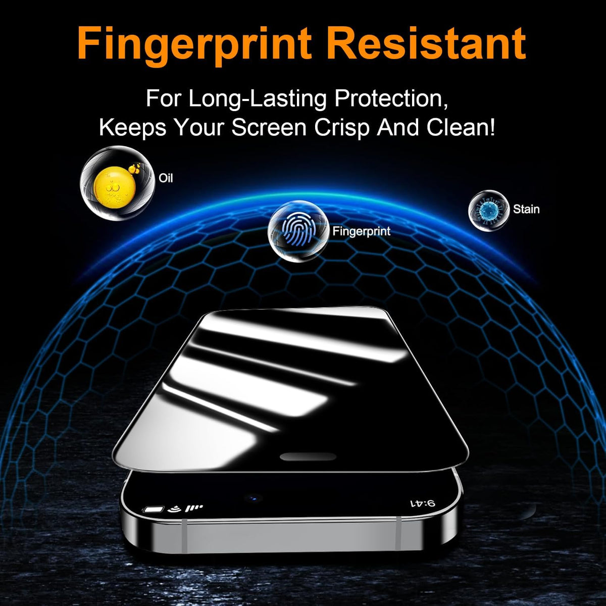 OneFish 2 Pack Privacy Screen Protector for iPhone 16e/13/13 Pro/14-4-Way 360° Anti-Spy Tempered Glass, 9H Hardness, 3D Curved Edges, Case-Friendly & Easy Installation