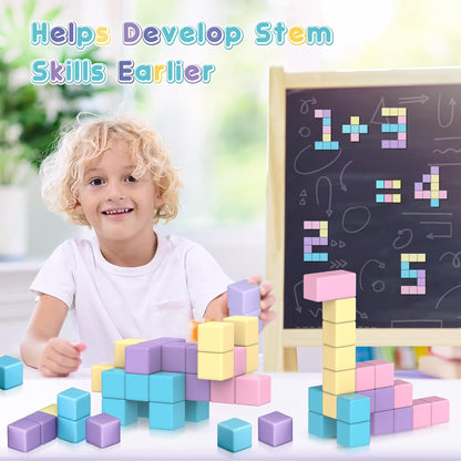 SYSKENI Magnetic Building Blocks Toys for Toddlers - Macaron Colors, STEM Learning