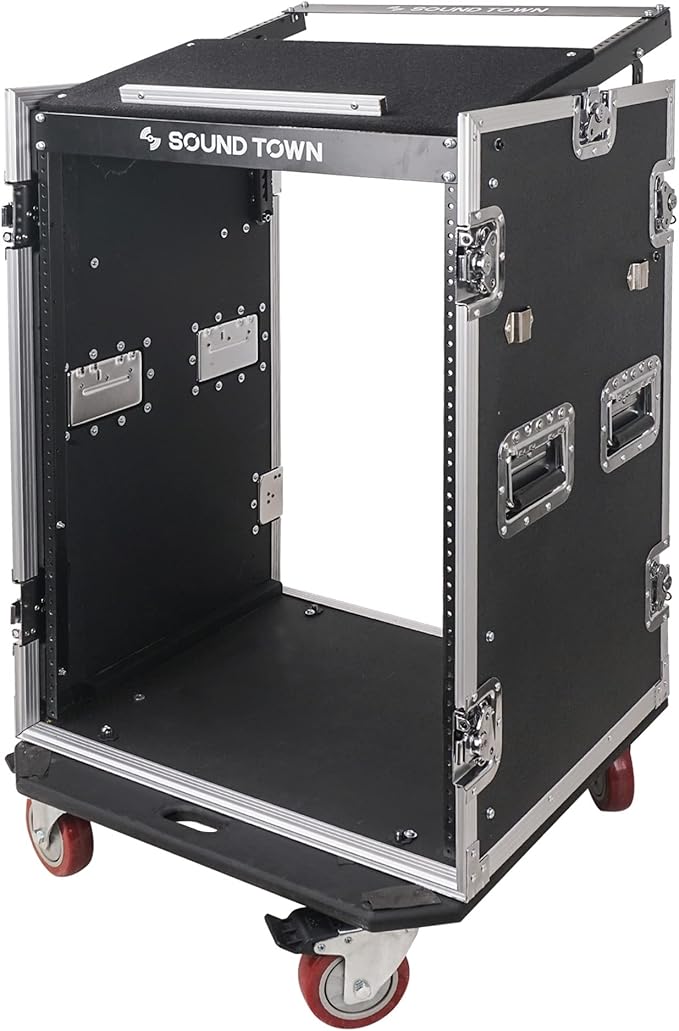 Sound Town Heavy-Duty 1/2" Plywood 16U PA DJ Rack/Road ATA Case