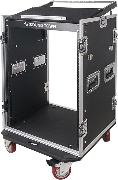 Sound Town Heavy-Duty 1/2" Plywood 16U PA DJ Rack/Road ATA Case