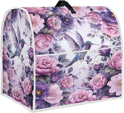 Hummingbird Stand Mixer Cover 6-8 Quart Floral Print Kitchen Appliance Covers Dust Protection Universal for Pressure Cooker Air Fryer Washable Kitchen Decoration Gift for Housewarming