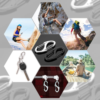 9Pcs Zipper Clip Theft Deterrent, Double Opening Lock Zipper Pull Replacement Clips, Small Carabiner Clips for Bag Luggage Pickpocket Backpack Purse Traveling Camping Suitcase
