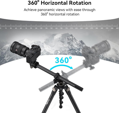 SmallRig CT200 72.8"/200cm Horizontal Overhead Tripod for Camera with Smartphone Holder & Carrying Bag, 33lb Max Load Aluminum Horizontal Camera Tripod for Overhead Shots