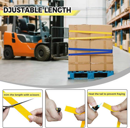 4PCS Tie Down Straps, 1 inch Wide Lashing Straps with Buckles, Adjustable Cam Buckle Cinch Straps Suitable for Motorcycle, Cargo, Trucks,Trailer,Luggage, Car Roof Rack (Yellow, 1"*12')