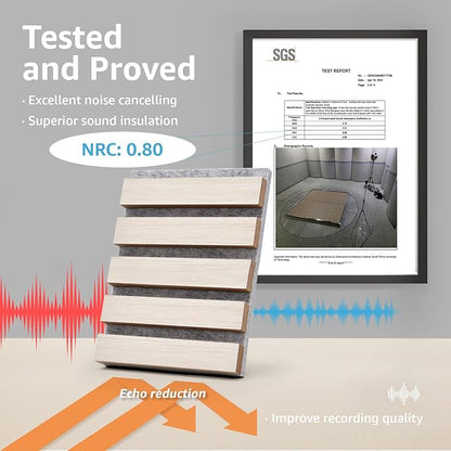 Art3d 2 Wood Slat Acoustic Panels