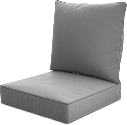 22" x 22" x 6" Outdoor Deep Seat Cushions - Waterproof & Fade Resistant Patio Furniture Replacement Cushions, Non-Slip Outdoor Cushions Fit Loveseats, Couches, Chairs, and Sofas