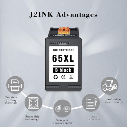 Printer Ink 65 XL Black Ink Cartridge Replacement for HP Ink 65 for HP 65XL HP65XL HP65 Black Ink Cartridge HP65XL for 5000 5055 5052 5014 5010 5070 3755 3700 3772 3752 2622 2652 2655 2600 2640