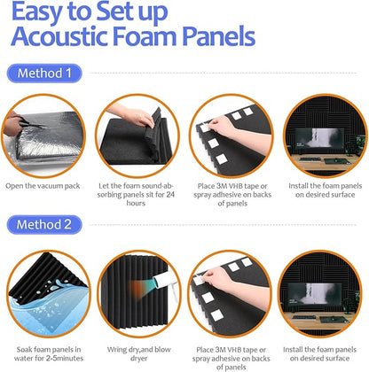 80 Pack Acoustic Foam Panels, High Density Sound Absorbing Panels, Soundproof
