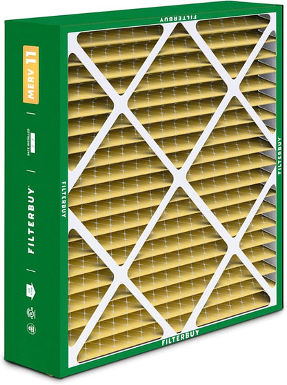 Filterbuy 24x25x5 Air Filter MERV 11 Superior Pet & Allergy Defense (3-Pack), Electrostatic Pleated HVAC AC Furnace Filters for Carrier FILXXCAR0024, Maytag & More (Actual Size: 23.63 x 24.69 x 4.25)