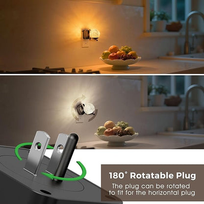 L LOHAS LED Night Lights Plug Into Wall 2 Pack, Dusk to Dawn Sensor, 10-Color