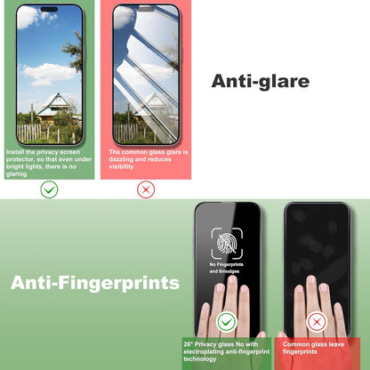 2 Pack Privacy Screen Protector for iPhone 15 Plus and iPhone 14 Pro Max 6.7-Inch Auto Dust Removal, No Bubbles, Anti-Spy Tempered Glass Film, Easy Installation