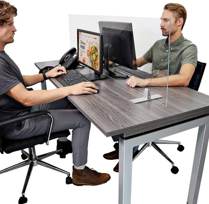 OBEX Acrylic Free Standing Screen, Divider for Desk Privacy Home & Office Partitions for Table Top Workstation, Portable Cubicle Panel for Work, 18" x 30", Clear