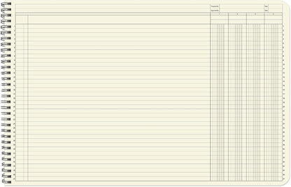 BookFactory Accounting Ledger Notebook/Large 4 Column Accounting Ledger Columnar (Four Columns) Log Book - 17'' x 11'', 100 Pages, Wire-O Landscape Format (LED-100-CLCW-PP(17x11-Ledger-4)-AX)