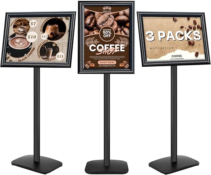 Mutualsign 3Pcs Heavy Duty Pedestal Sign Holder