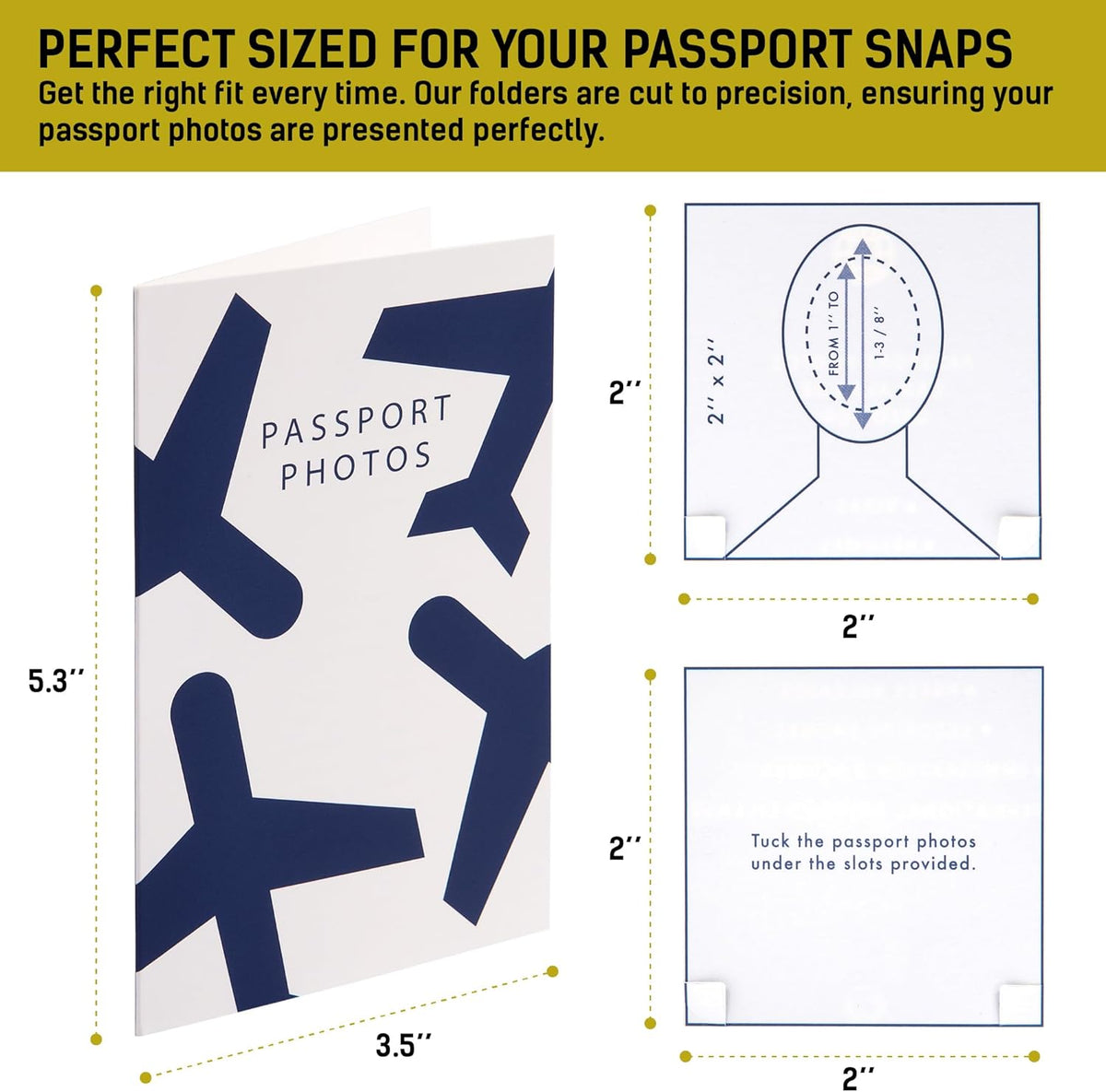 LOSTRONAUT 150-Pack Passport Photo Organizer Folder with Pockets & Compartments for 2x2 Print, Picture Display, Travel Document Organizer - Small Business Supplies - Passport Holder for Travel
