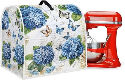 Butterfly Stand Mixer Cover 4.5-5 Quart Hydrangea Floral Kitchen Appliance Dust Cover Universal for Air Fryers, Coffee Makers Pressure Cooker Mixer Parts & Accessories