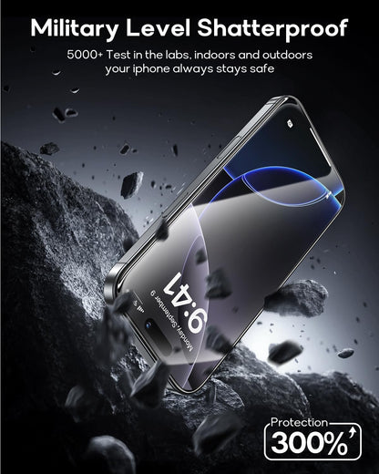 3 Pack for iPhone 16 Tempered Glass Screen Protector:9H+ Durable, Auto Positioning, Bubble Free, High Definition, Easy Installation